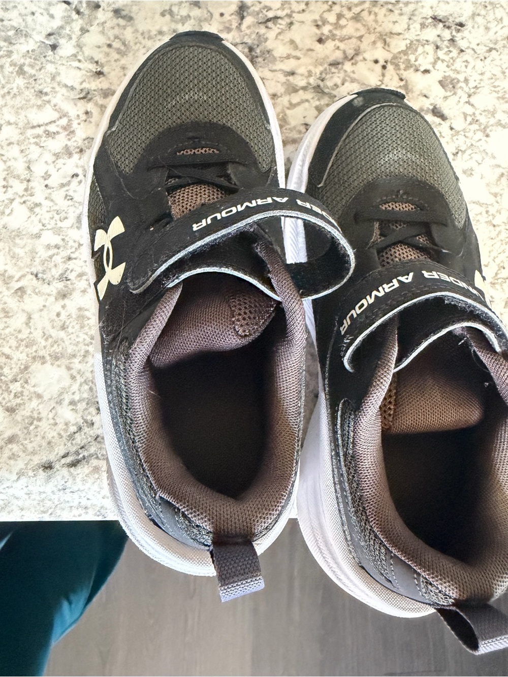 Under Armour Kids Olive Green and Black Athletic Sneakers